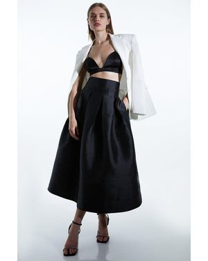 Karen Millen Petite Twill Prom Maxi Skirt - Black