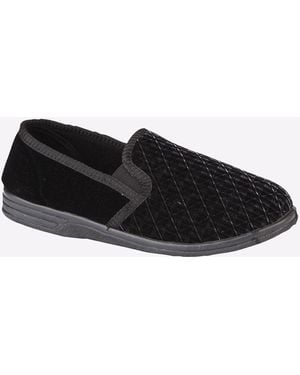 Zedzzz Kevin Twin Gusset Slippers - Black