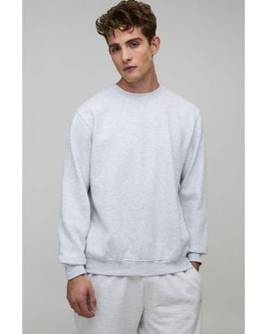 BoohooMAN Basic Regular Fit Crew Neck Sweatshirt - Grey