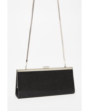 Quiz Diamante Clutch Bag - White