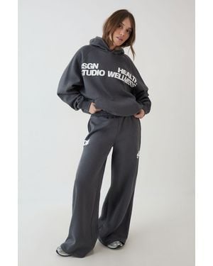 DSGN Studio Health And Wellness Printed Hooded Tracksuit - Blue