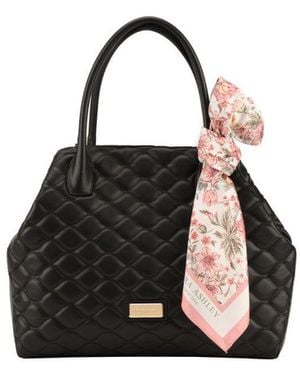 Laura Ashley Tote Bag Faux Leather - Black