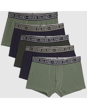 River Island Trunks Satin Ri 5 Pack Elasticated Underwear Cotton - Grey