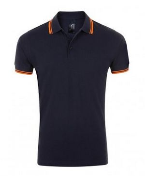Sol's Pasadena Tipped Short Sleeve Pique Polo Shirt (French/Neon) - Blue