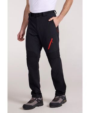 Mountain Warehouse Trekking Convertible Trouser Water Resistant Stretchy Hiking Zip Off Trousers Polyamide - Blue