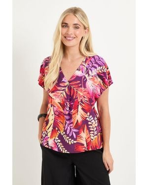 Wallis Petite Paisley Overhead Shirt - Red