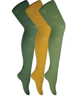 Sock Snob 3 Pair Multipack Ladies 80 Denier Tights - Green
