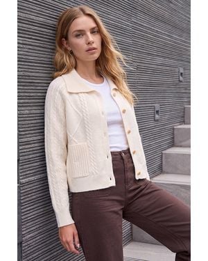 Roman Chunky Cable Cardigan - Natural
