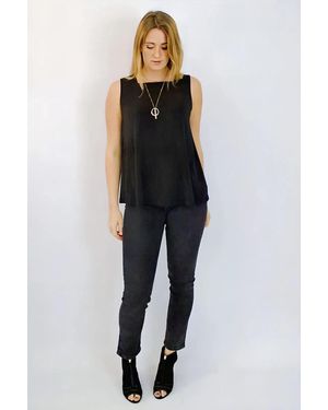 Secret Label Sleeveless Square Neck Swing Top - Black