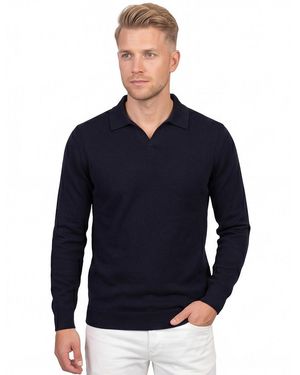 Profuomo Polo Lange Mouw - Blauw