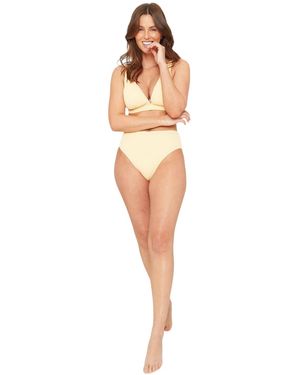 Be You Bikinibroekje Met Textuur En Hoge Taille Voor (Citroen) - Wit