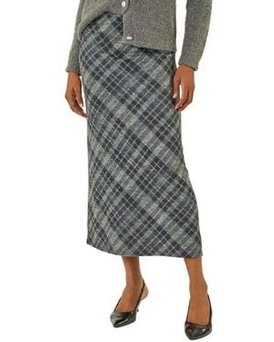 Roman Check Shadow Panel Skirt - Grey