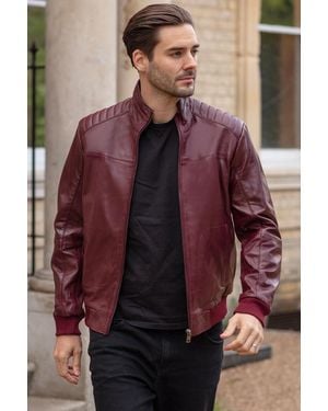 Ashwood Leather 'Firenze' Exquisite Real Bomber Jacket - Brown