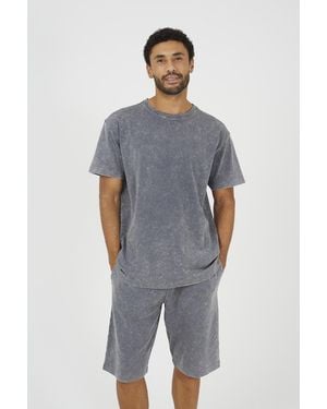 Brave Soul Oversized T-Shirt & Shorts Set - Blue