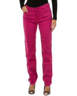 Armani Long Stretch Fabric Trousers 6Y5J18-5N22Z - Red
