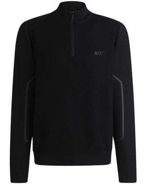 BOSS Zhine Regular Fit Long Sleeve Jumper - Black