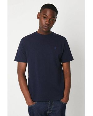 Burton Chest Branded Crew Neck T-Shirt - Blue