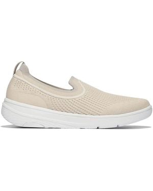 Fitflop Super-Q Knit Slip-Ons Webbing Polyester/Microfibre - Natural