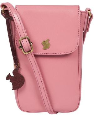 Conkca 'Buzz' Blush Leather Cross Body Phone Bag - Pink