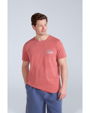 Mountain Warehouse 'Jacob' Cotton T-Shirt Comfy Beach Summer Casual Tee - Red