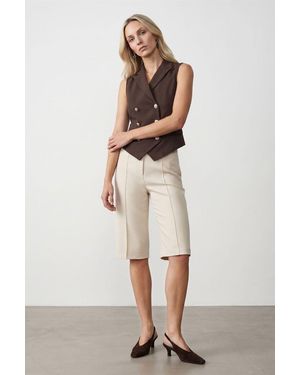 Dilvin Shawl-Collar Woven Waistcoat - Natural