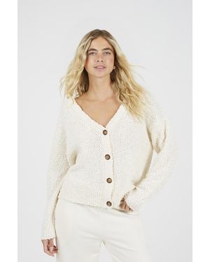 Brave Soul Textured Knit Cardigan - White