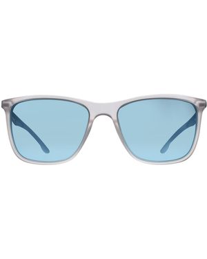 Quiksilver Rectangle Matte Clear Mirrored Qs4009 - Blue