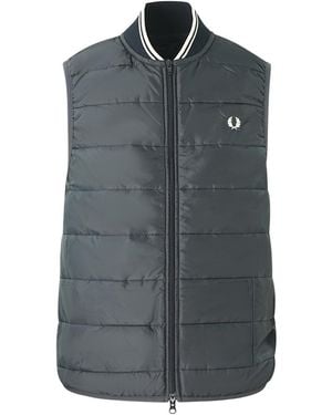 Fred Perry X Lavenham Gewatteerde Blauwe Bodywarmer