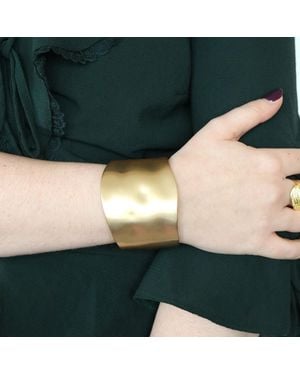 The Jewellery Stockroom Chunky Statement Plated Molten Bangle - Green