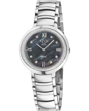 Gv2 Amalfi Swiss Quartz Diamond Mop Dial Stainless Watch - Grey