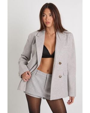 Boohoo Wool Look Mini Skort - Grey