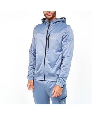 Crosshatch Catmre Full-Zipullover Hoodyy - Blue