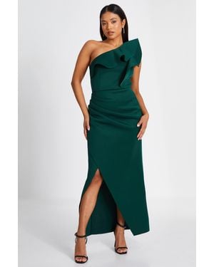 Quiz Bottle One Shoulder Maxi Dress - Green