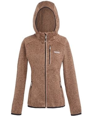 Regatta Ladies Newhill Marl Hooded Fleece Jacket (Warm) - Brown