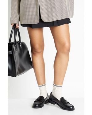 Boohoo Contrast Flat Loafers - Black