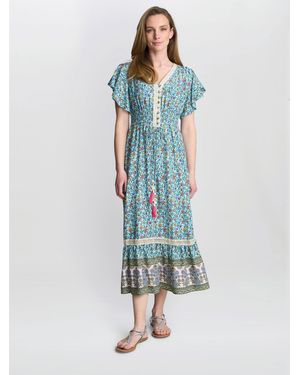 Gina Bacconi Frankie Vintage Print Dress - Blue