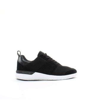 Supra Scissor Leather Lace Up Trainers 08027 024 - Black