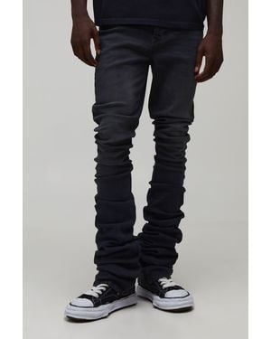 BoohooMAN Skinny Flare Extreme Stacked Jeans - Black