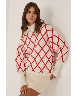Hiccup Jacquard Knit Jumper - Pink