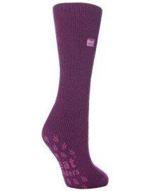 Heat Holders Ladies Thermal Slipper Socks - Purple