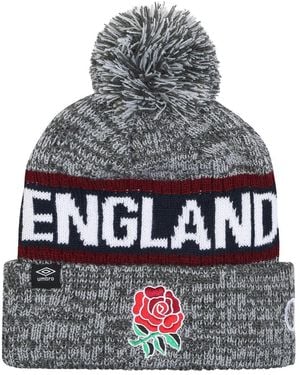 Umbro Adult 23/24 England Rugby Bobble Beanie - Grey
