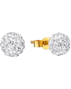 The Jewellery Stockroom 9Ct Plated Sterling Glitterball Earrings - Metallic