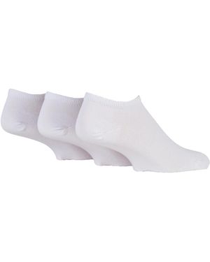 Sock Shop 3 Pack Plain Bamboo Trainer Liner Socks - White