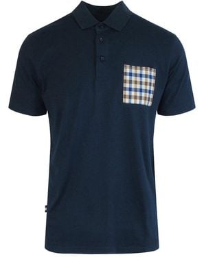 Aquascutum Active Beach Sailor Check Polo Cotton - Blue