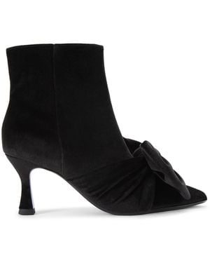 KG by Kurt Geiger Velvet Aria Bow Boots - Black