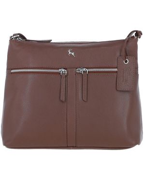 Ashwood Leather 'Mourne' Sleek Real Shoulder Bag - Purple