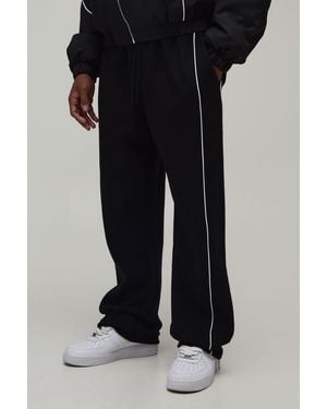 BoohooMAN Straight Fit Piping Jogger - Black