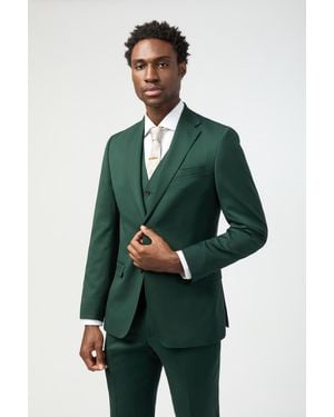 Alexandre Silver Label Tailored Fit Italian Super 100''s Bottle Twill Jacket - Green