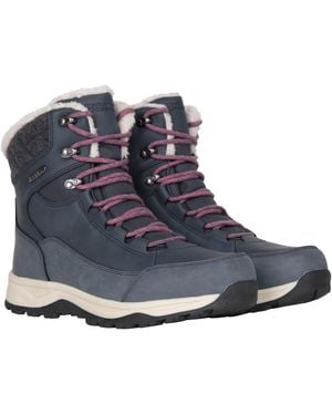 Mountain Warehouse 'Tundra' Snow Boots Sherpa Fleece Lined Waterproof Winter Shoes - Blue