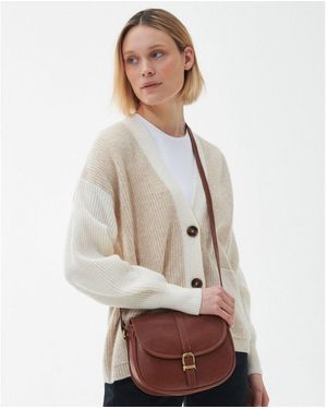 Barbour Laire Medium Leather Saddle Bag - Natural
